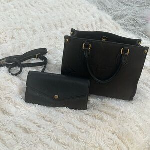 LV black on the go PM & LV black wallet